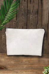 White Zipped Closure Storage Bag
